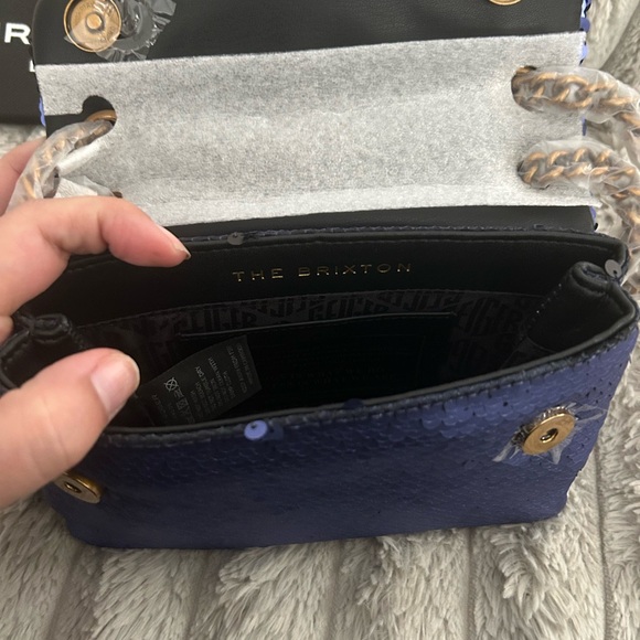 NWT Kurt Geiger Blue Sequin Shoulder Bag with dustbag - Picture 4 of 5